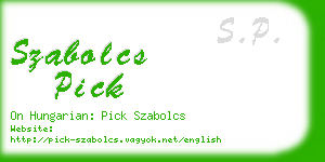 szabolcs pick business card